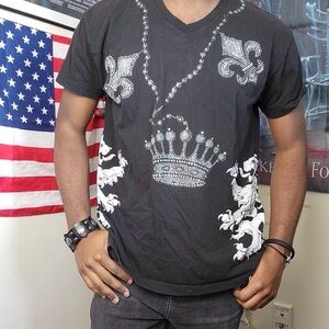 Black rhinestone crown shirt